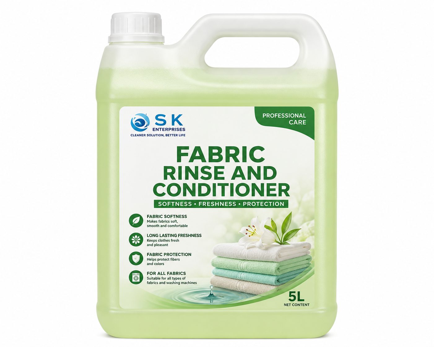 S K Enterprises Fabric Rinse and Conditioner 5 litre — softness, freshness, protection